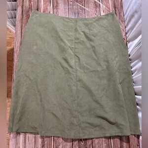 Allison Morgan Woman Faux Suede Midi Skirt Side Zip Green Women’s 2X Slit